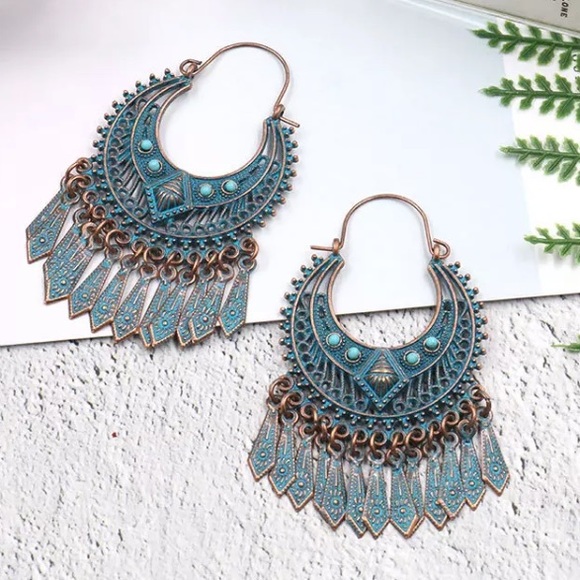 BOGO! Bohemian Ornate Semicircle Earrings - Picture 3 of 6